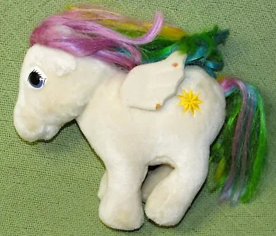 Hasbro Softies My Little Pony Starshine Plush 1984 White Pegasus Rainbow Hair • $15.75