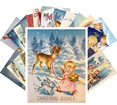 PIXILUV Vintage Christmas Greeting Cards 24pcs Little Angels Christmas Prayer RE • $14.67