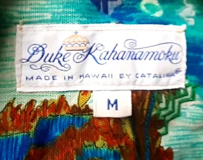 SUPER Vtg  1960’s DUKE KAHANAMOKU  Aloha Shirt Gauguin Print M Matched Pocket  • $150