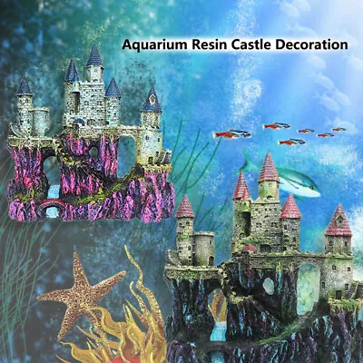 Aquarium Resin Castle Decoration Cave Hideouts House Fish Tank Accessories • $40.98