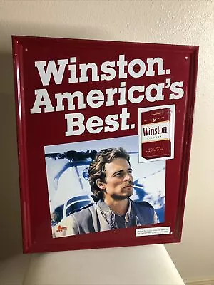 Vintage 1984 Winston Cigarette Tin Sign ‘Americas Best’ 17x21.5in • $65