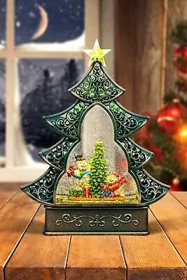 Christmas Snow Globe Water Filled LED Light Up Nativity Scene Home Xmas Decor • £30.03