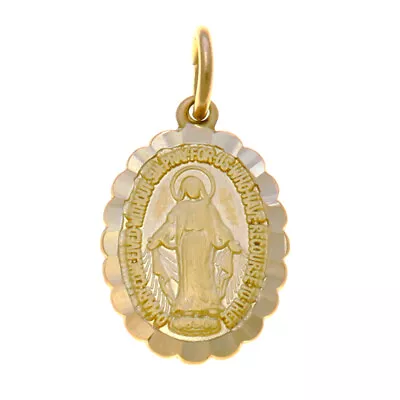 Ladies/childs 9ct Gold Miraculous Mary Medal Pendant Necklace - Madonna Medal • $161.62