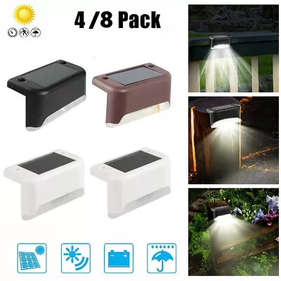 4-8Pcs Solar LED Bright Deck Lights Outdoor Garden Patio Railing Path Lighting • $11.89