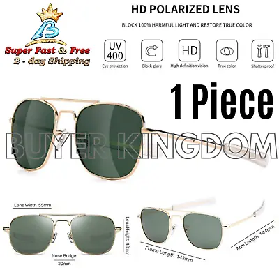 Military Style Pilot Aviator Sunglasses Polarized Bayonet Temples Shades UV400  • $31.15