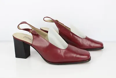 Vintage Open Court Shoes All Leather Bordeaux Minelli T 395 Very Good Condition • $48.85