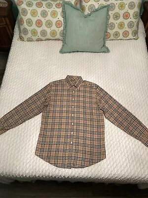 Burberry London Mens Plaid All Over Vintage Print Long Sleeve (Large) Classic • $75