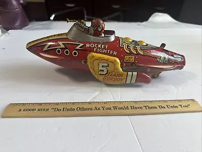 VINTAGE MARX 1930'S TIN LITHO WIND-UP FLASH GORDON ROCKET FIGHTER WORKS! Rare • $155.50