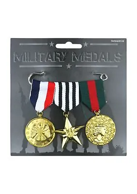 UK Military Hero Medals Army Soldier 3 Pcs Set Fancy Dress Costume Kids Toys New • $3.69