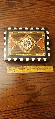 Vintage Beautiful Inlaid Wooden Cigarette Box Spanish • $13.99