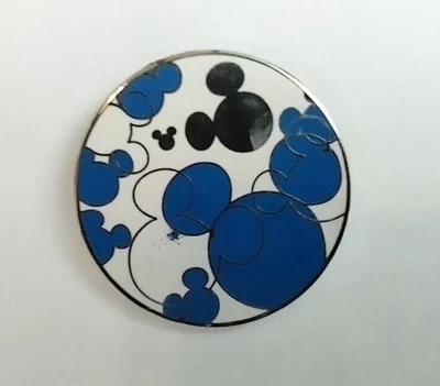 $4.95 • Buy Disney Lapel Pin Hidden Mickey Silver Blue 2 Of 5 Round 1 1/8 Inches