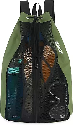 Swim Bag Mesh Drawstring Backpack Beach Backpack For Swimming Gym And Workout • $13.96