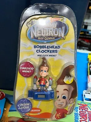 VINTAGE NICKELODEON Jimmy Neutron BOBBLEHEAD CLOCKERS MINI CLOCK MAGNET NEW RARE • $19.99