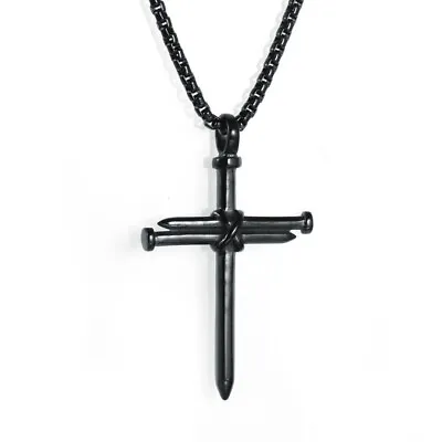 Men Women Necklace Nail Flower Wing Jesus Cross Pendant Necklace Jewelry Gift • $1.76