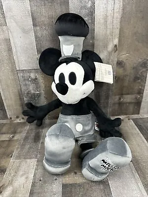 Steamboat Willie Mickey Mouse Plush 22  Disney Milestone 1928 Black & White New • $35