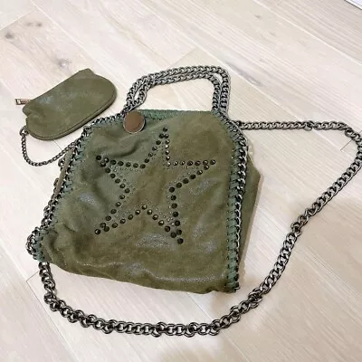 Stella Mccartney Falabella Shoulder Bag Tote Used Khaki Star W 10.6 X H 10.6 In • $149.99