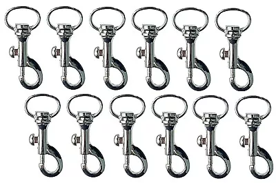 BRUFER Swivel Eye Snap Hook Bolt Snap 2-inch By 1/4-inch Nickel Plated (12 Pk.) • $10.99