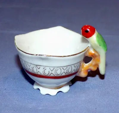 VTG Miniature Porcelain Japan Teacup Parrot Bird Handle Hand Painted Tea Cup • $15.99