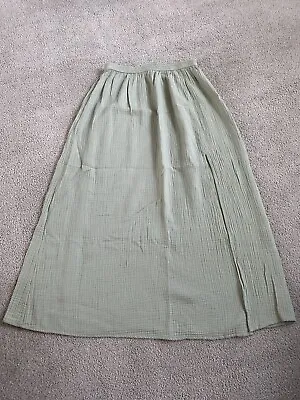 J. Crew Womens XS Midi Soft Light Sage Green Skirt Long Slit VEUC • $15.99