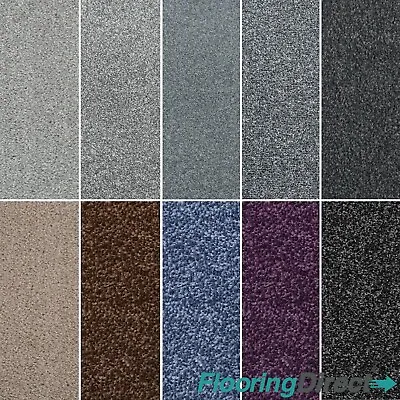 Cheap Saxony Feltback Bedroom Carpet 9mm Stain Resistant Lounge ONLY £6.99m² • £36