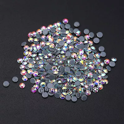 Crystal AB Iron On Hotfix Rhinestones Hot Fix Flatback White Clear Strass Stones • $4.41