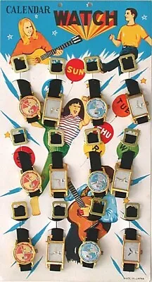 Vintage Toy Watches On Store Display Card 1960's Child's Wrist Watch Toys #3 • $156.65