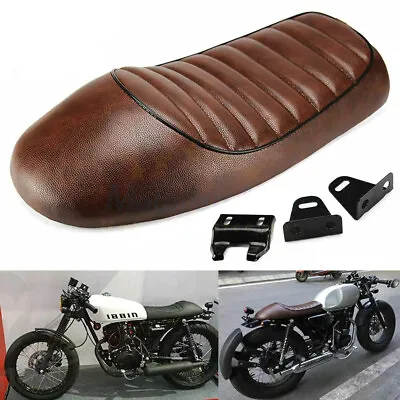 Brown Hump Saddle Cafe Racer Vintage Seat Cushion For Honda CB CL Suzuki GS XJ • $34.95