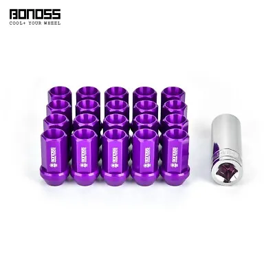 BONOSS 20Pc Purple 14x1.5 Tuner Wheel Lug Nut Set For Tesla Cadillac Chevy Ford • $85.28