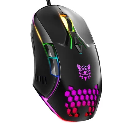 ONIKUMA CW902 Wired Gaming Mouse 6400DPI RGB Backlight Computer Mouse Hollow Hon • $25