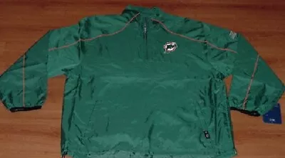 Miami Dolphins Jersey Pullover Hot Jacket XL 2XL On Field Embroidered Logos NFL • $33.99