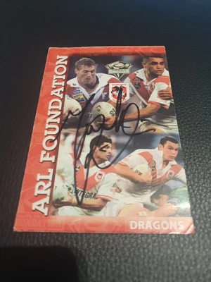 $0.99 • Buy NRL St George Dragons Rugby League Card Signed