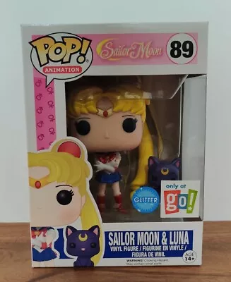 Funko Pop GLITTER SAILOR MOON & LUNA #89 Calendar Club Go! Exclusive New MIB • $16.50