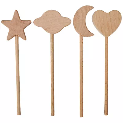  4 Pcs Fairy Party Decoration Fairies Toys For Girls Wooden Decorate • £11.89