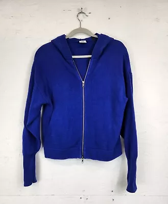 CAbi Medium Electric Blue Dressed Up Full Zip Hoodie Sweater  • $17