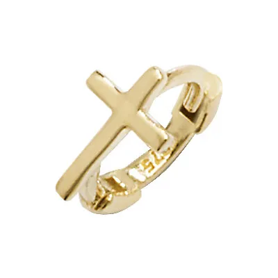 Contemporary 9ct Gold Ladies Cross Single Cartilage Hoop Earring - 8mm*5mm • £22.99