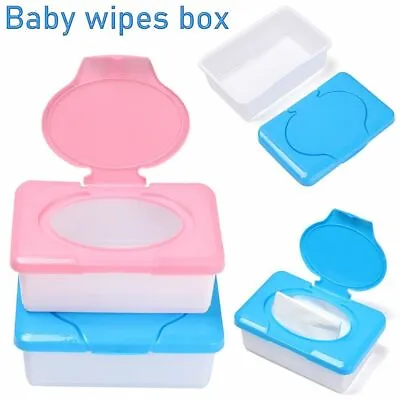 Wet Wipes Dispenser Holders Tissue Storage Box Case With Lid Household Supplies • £4.43