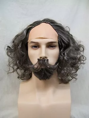 William Shakespeare Wig Mustache Beard Set Renaissance Noble Medieval Poet Lad • $18.95