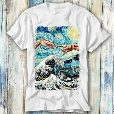 Kanagawa Hands Of God Starry Nights Van Gogh T Shirt Gift Top Tee Unisex 520 • £6.35