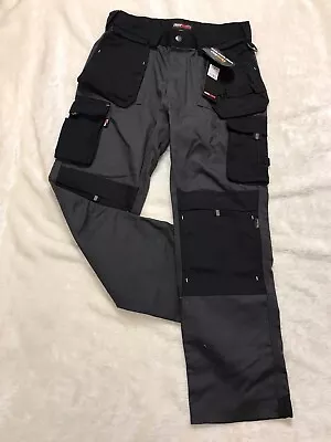 £27.50 • Buy Tuff Stuff Mens Work Trousers Cordura Knee Pad Black/grey W32 L30 BNWT