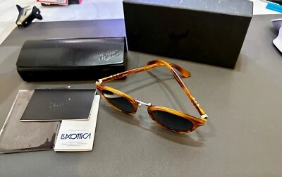 $125 • Buy Persol 3108S Typewriter Edition Polarized Sunglasses Striped Brown Blue Gradient