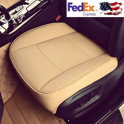 Beige PU Leather Car Front Seat Cushion Pad Interior Universal For Car Truck USA • $22.44