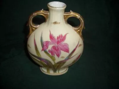 OLD Porcelain VICTORIA AUSTRIA CARLSBAD Pillow Vase.Painted Iris • $10