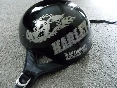 $59 • Buy Harley Davidson Motorcycle Biker DOT Half Helmet~Lots Of Sticker Decals~XXL