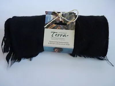 TERRA Natural Designs Women's Black Winter Scarf Sustainable Handcrafted New   • $12