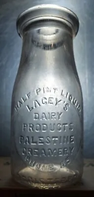 Lacey's Dairy Products Vintage Half Pint Palestine Creamery Palestine Texas Rare • $29.99