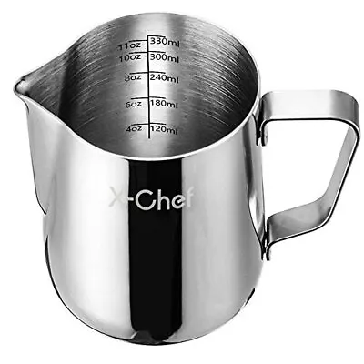 X-Chef Milk Frothing Pitcher Milk Frother Cup Stainless Steel Espresso • $11.79