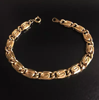 Vintage Swirl Chain Gold Tone Bracelet • $17.95