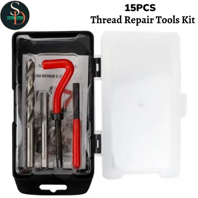 £8.39 • Buy 15PCS Thread Repair Helicoil Tool Kit M10 X 1.5 Mm Set Tap Repairing Drill Bit