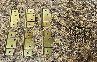 Mobile Home RV Parts Interior Door Hinges Package Of 6 Non-mortise Brass Finish • $15.25