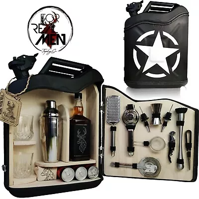 Jerry Can Mini Bar Cocktail Shaker Set Bag Travel Bartender Kit Bar Cabinet • $300